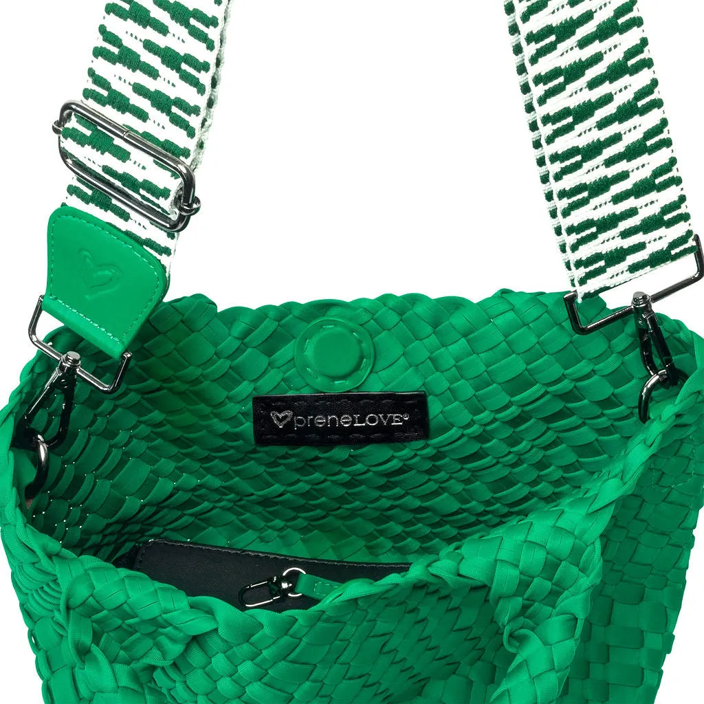 Brandon Small Woven Tote - Kelly Green