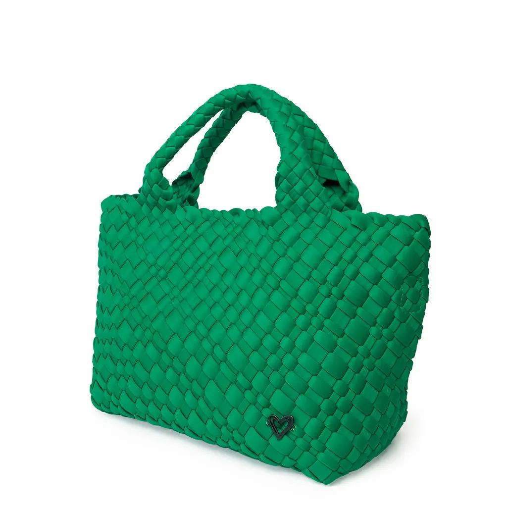 Brandon Small Woven Tote - Kelly Green