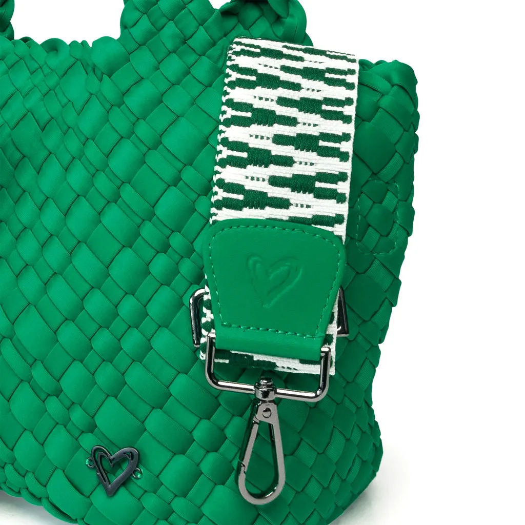 Brandon Small Woven Tote - Kelly Green