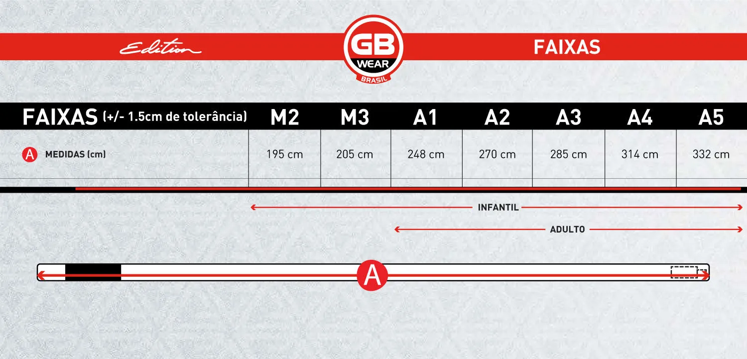 Faixa GB Edition Infantil V2 - Amarela e Preta