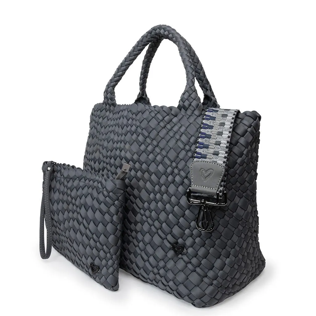 London Large Woven Tote - Charcoal