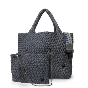 London Large Woven Tote - Charcoal