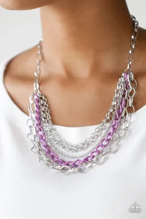 Paparazzi Accessories  - Color Bomb #N526 Peg - Purple Necklace