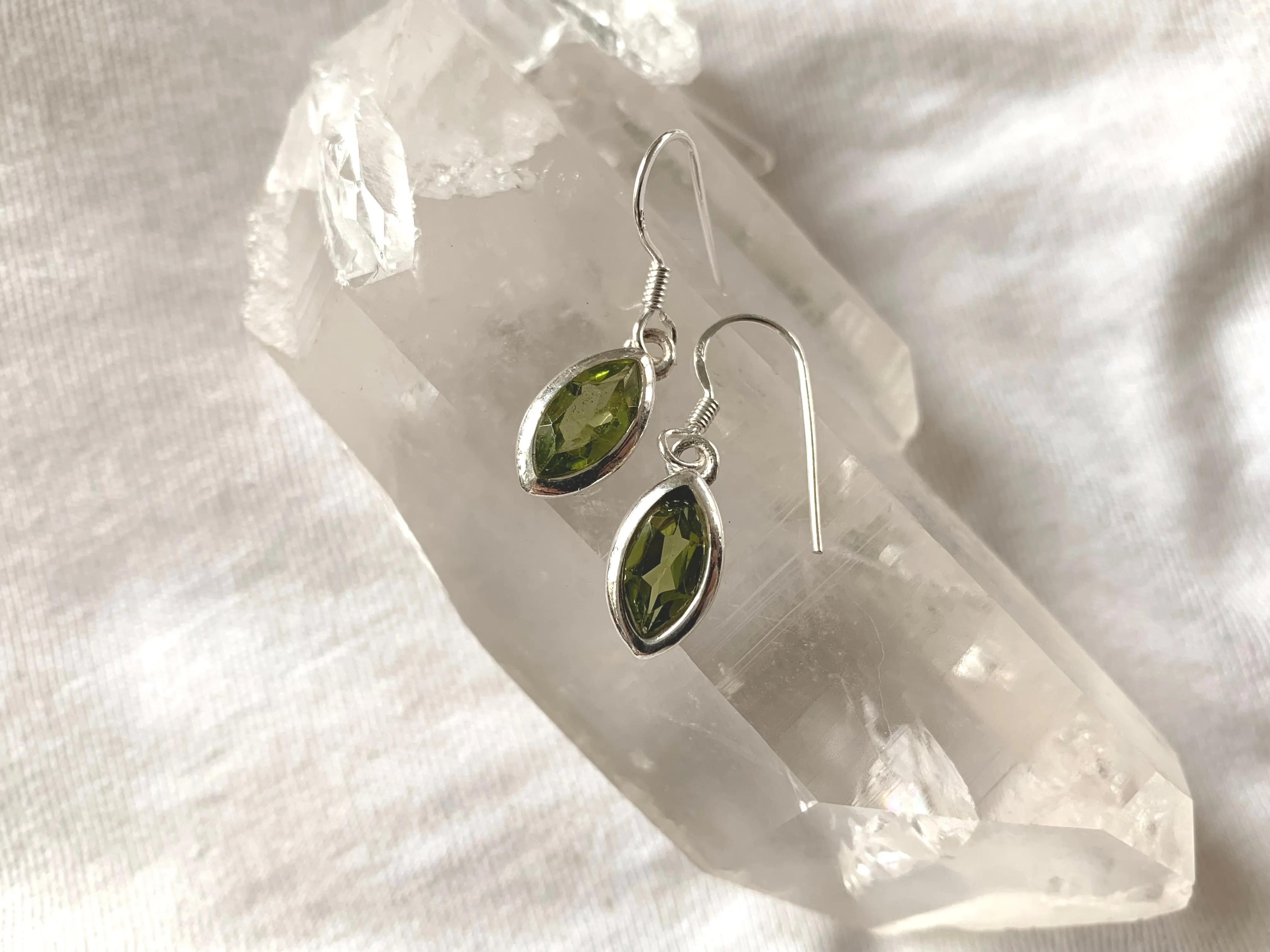 Peridot Naevia Earrings - Small Marquise