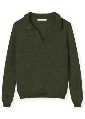 Sibin Linnebjerg Berlin Polo Sweater - Dark melange green