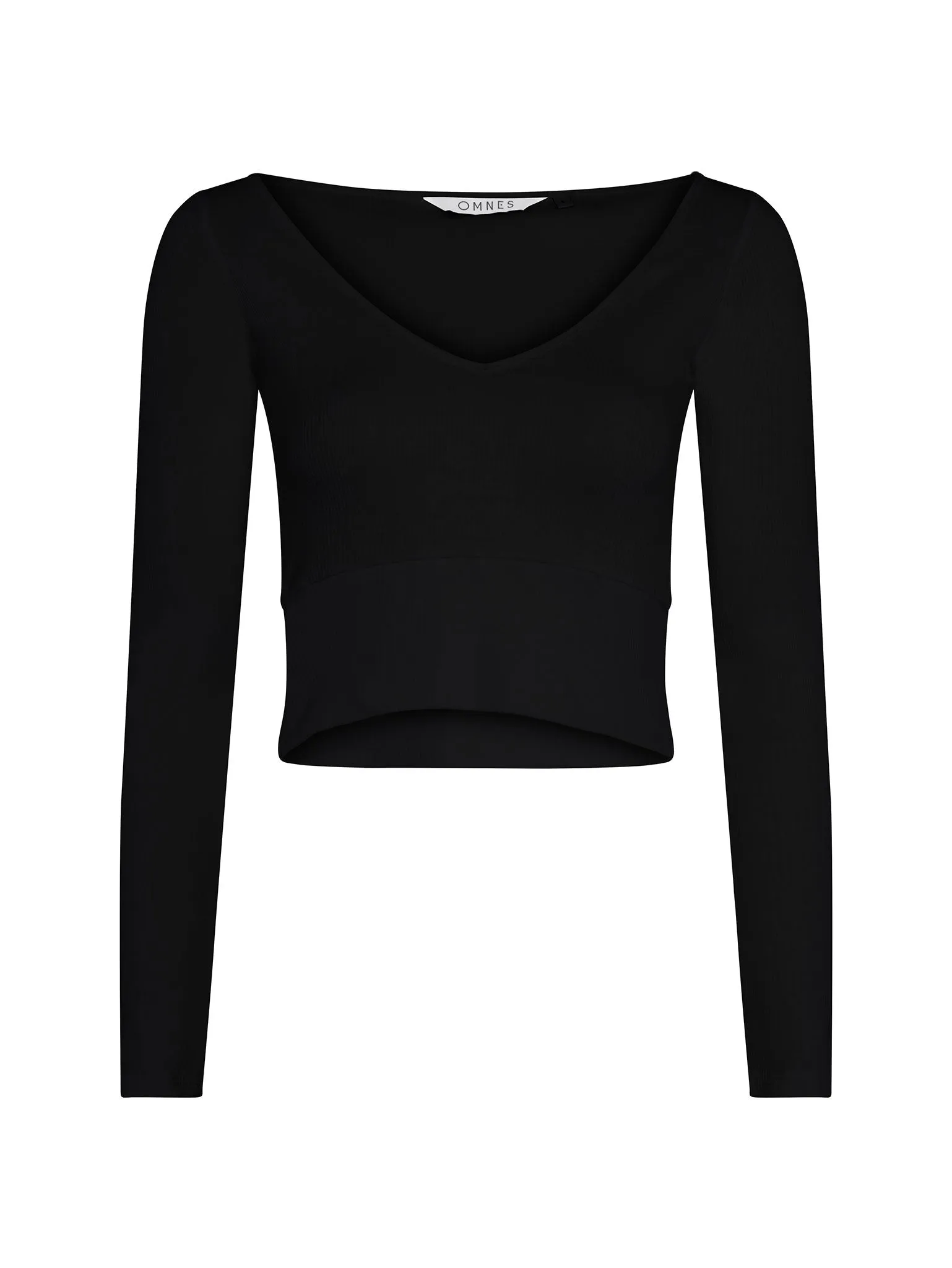 Sierra V Neck Crop Top in Black